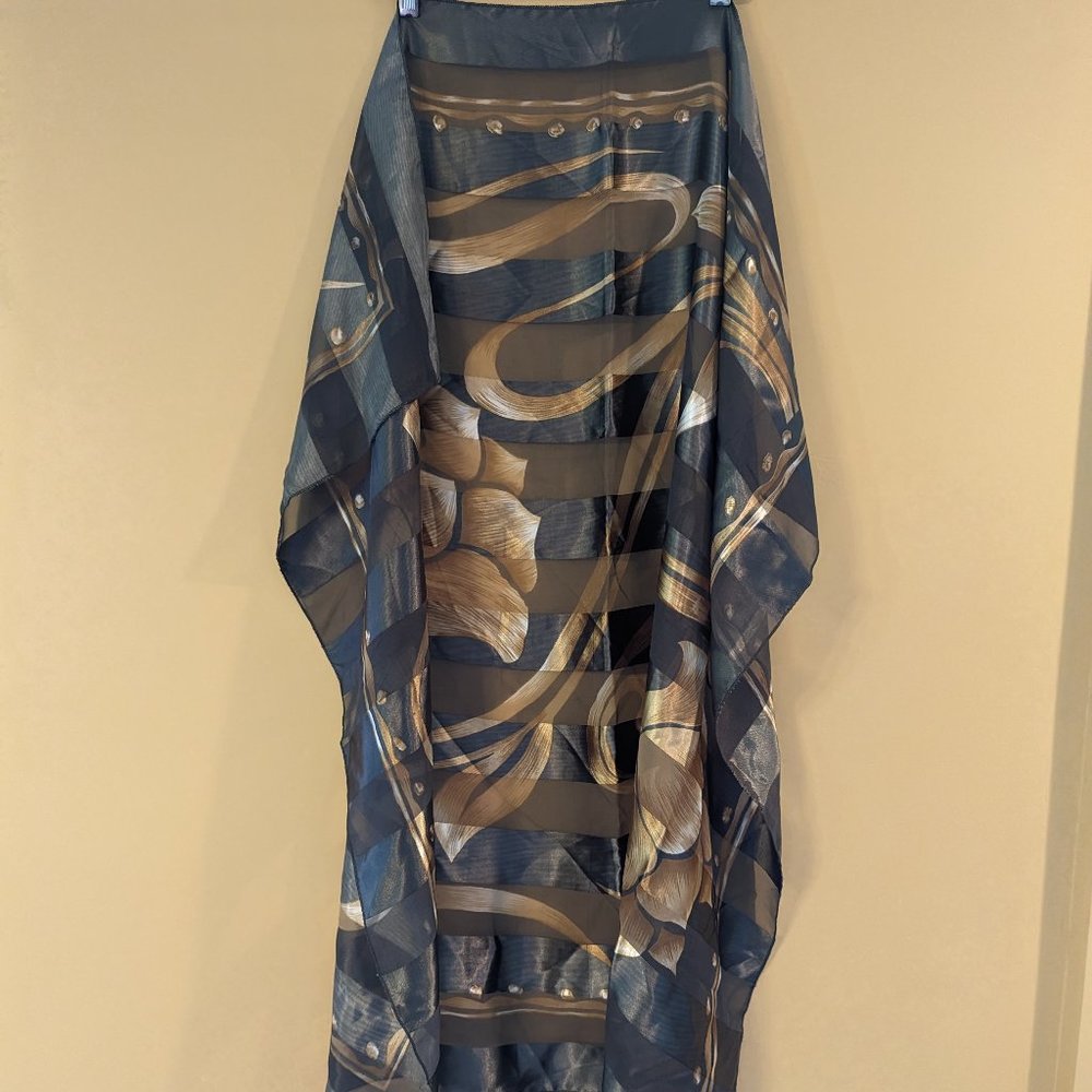 Green & Gold Silk Scarf